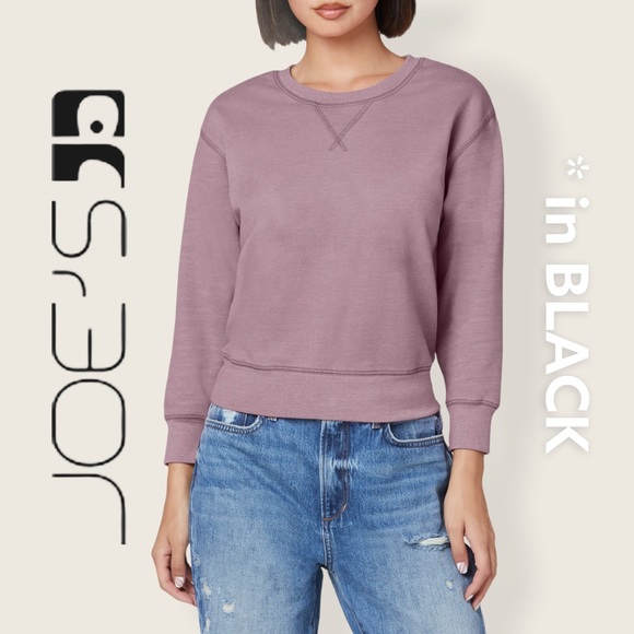 🆕 NWT Women’s Joe’s Jeans Towel Terry Crewneck Sweatshirt Lounge Top Cozy M - Picture 2 of 16
